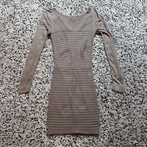 Guess by Marciano Taupe Long Sleeve Dress